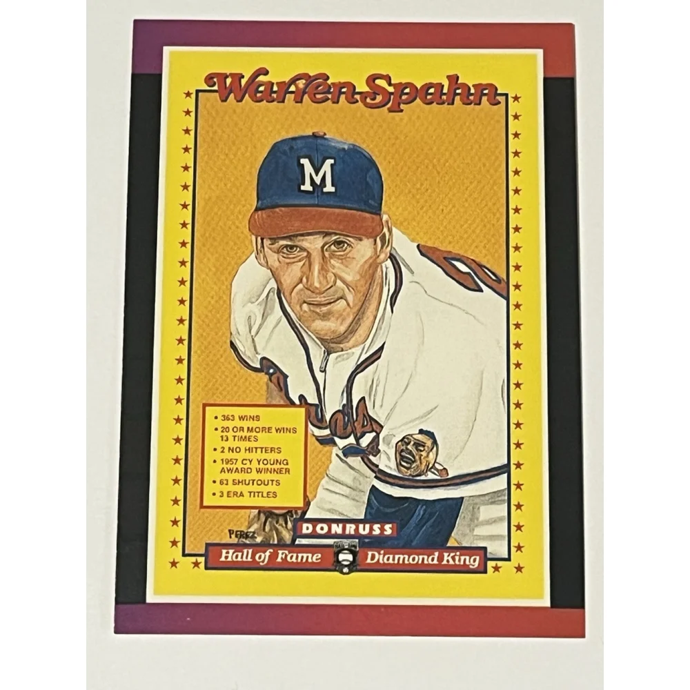 Warren Spahn 1989 Donruss Milwaukee Braves Hall of Fame